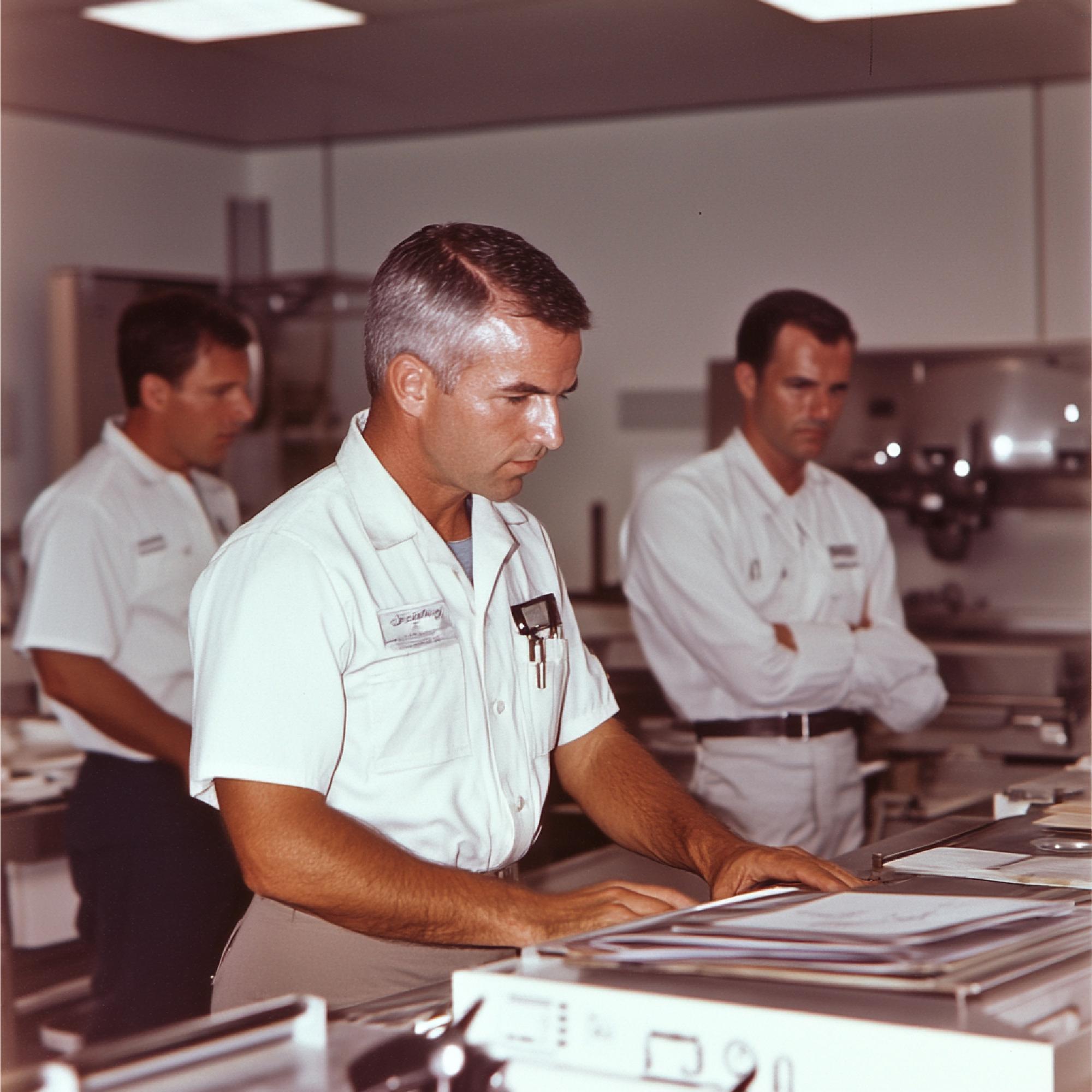 Interior of culinary workshop with chef and participants